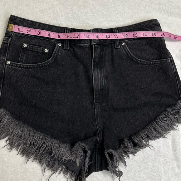 Bundle Summer Topshop Moto KIRI Black and Blue Jean Shorts with Distressed Hem - Picture 11 of 13